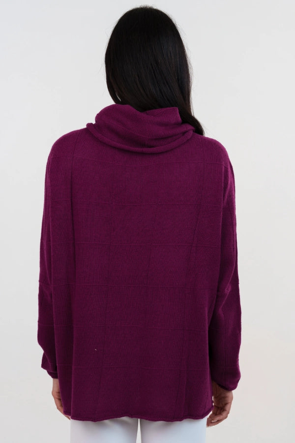 Pullover oversize con collo staccato in cashmere blend