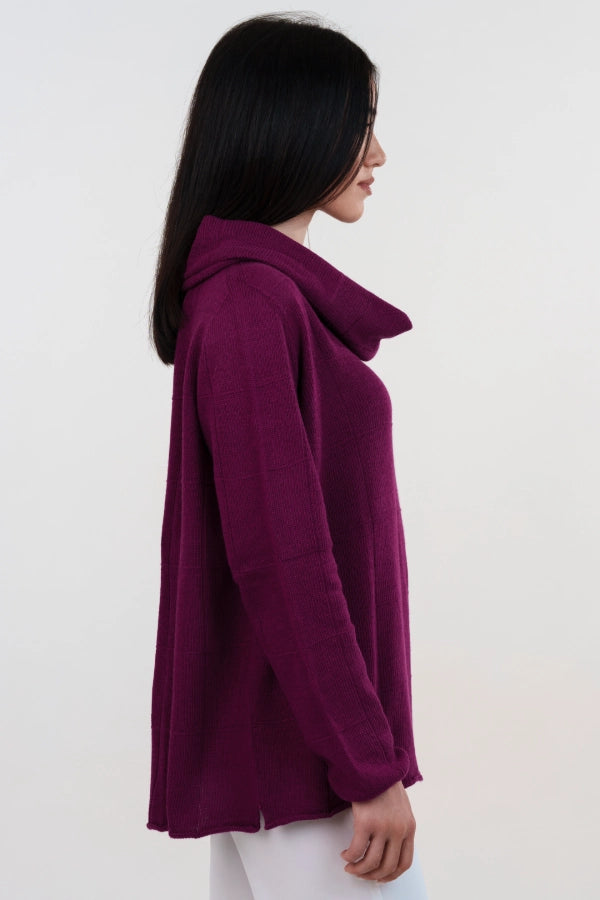 Pullover oversize con collo staccato in cashmere blend
