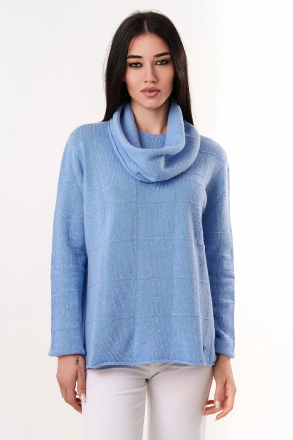 Pullover oversize con collo staccato in cashmere blend