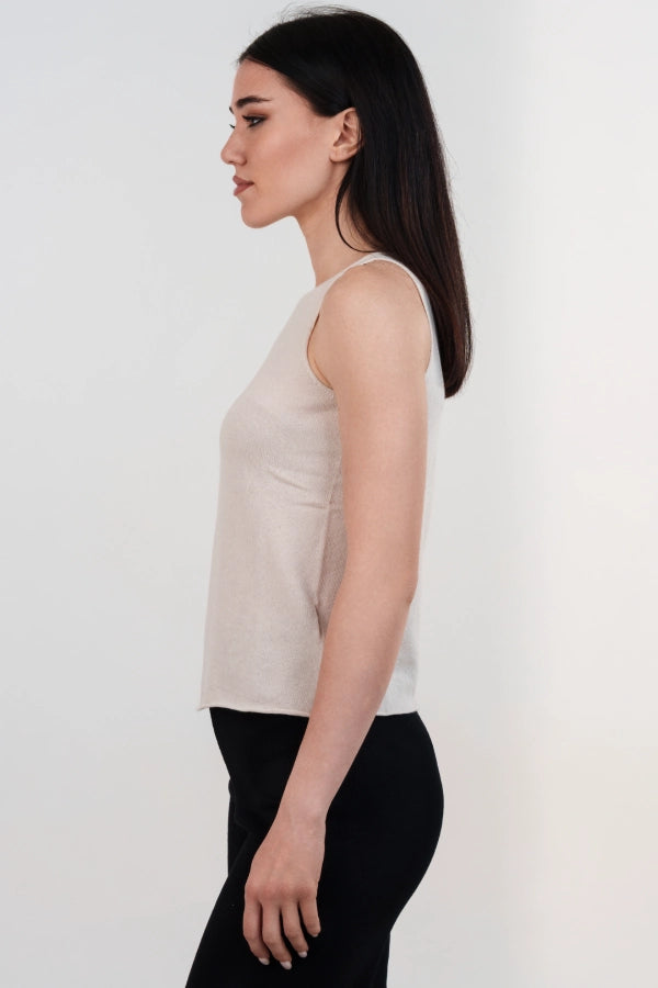 Tweelingset van mohair bolero en effen gebreid tanktopje