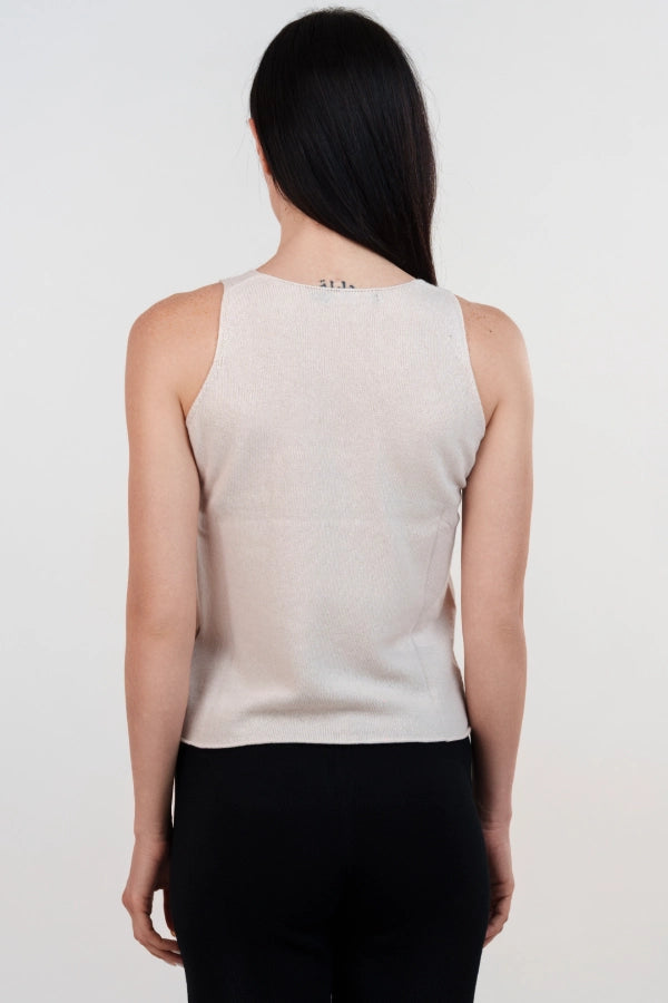 Tweelingset van mohair bolero en effen gebreid tanktopje