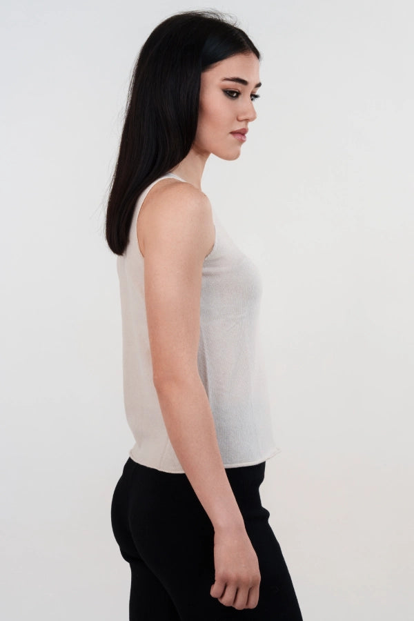 Tweelingset van mohair bolero en effen gebreid tanktopje