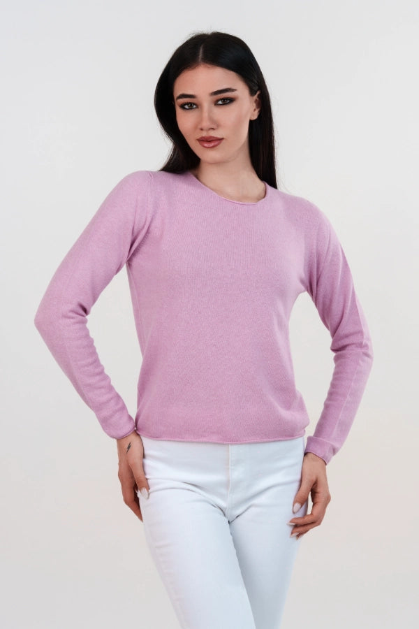 Pullover sotto giacca a maglia rasata in cashmere blend