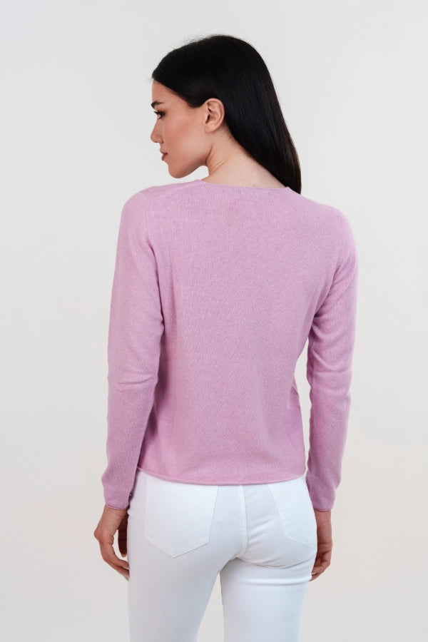 Pullover sotto giacca a maglia rasata in cashmere blend