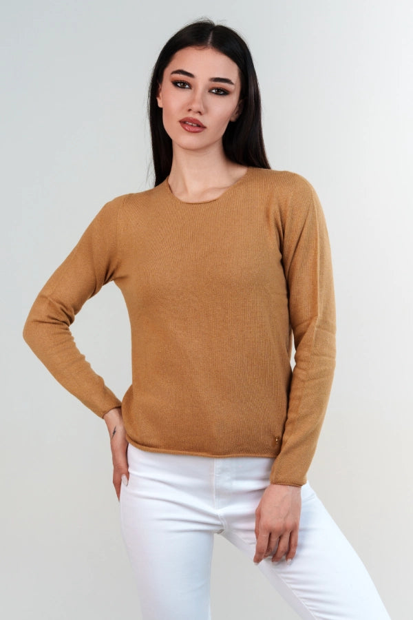 Pullover sotto giacca a maglia rasata in cashmere blend