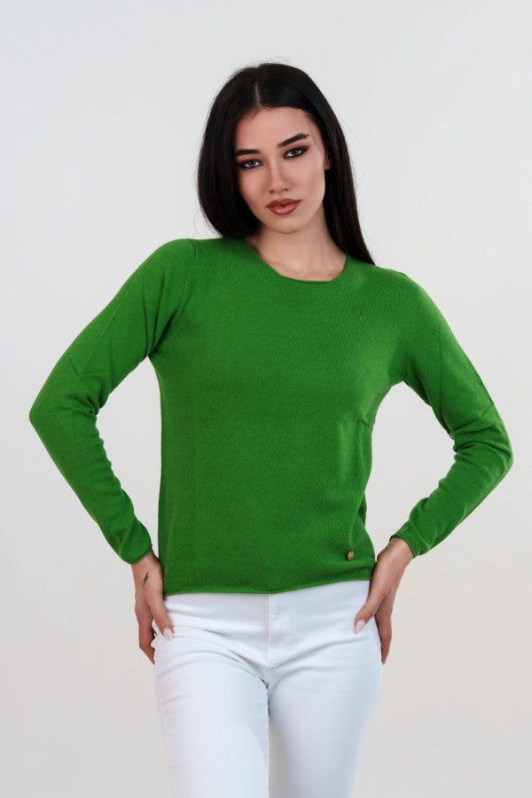 Pullover sotto giacca a maglia rasata in cashmere blend