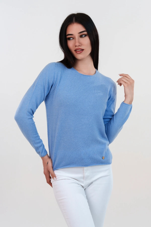 Pullover sotto giacca a maglia rasata in cashmere blend