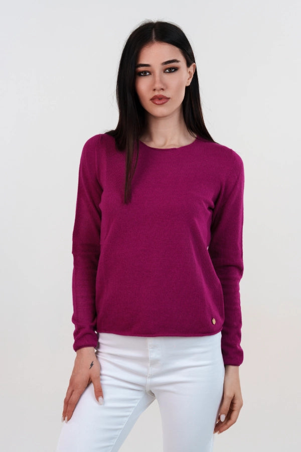 Pullover sotto giacca a maglia rasata in cashmere blend