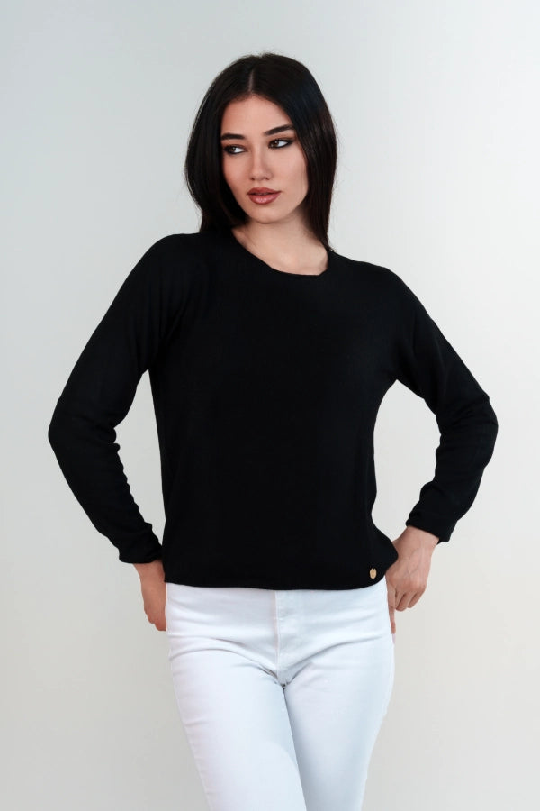 Pullover sotto giacca a maglia rasata in cashmere blend