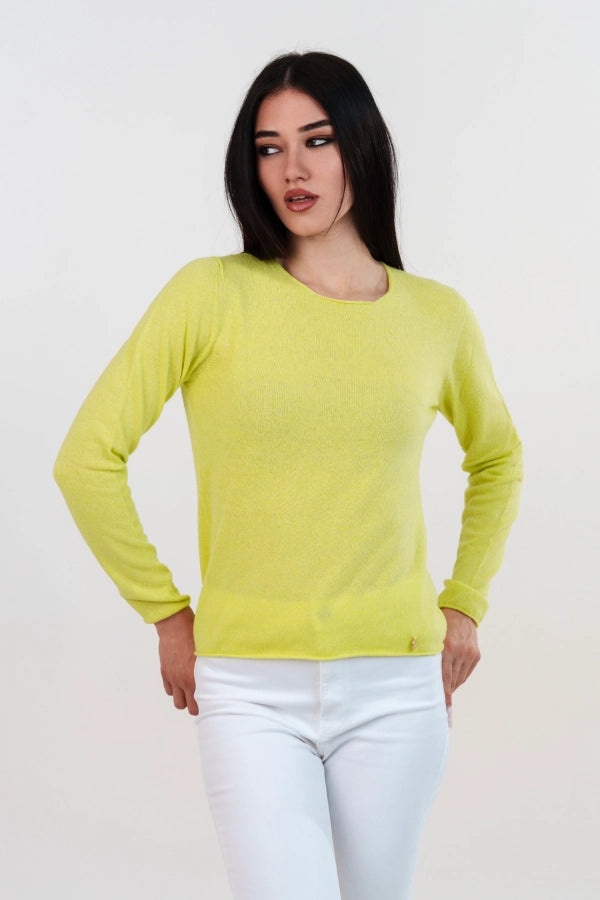 Pullover sotto giacca a maglia rasata in cashmere blend