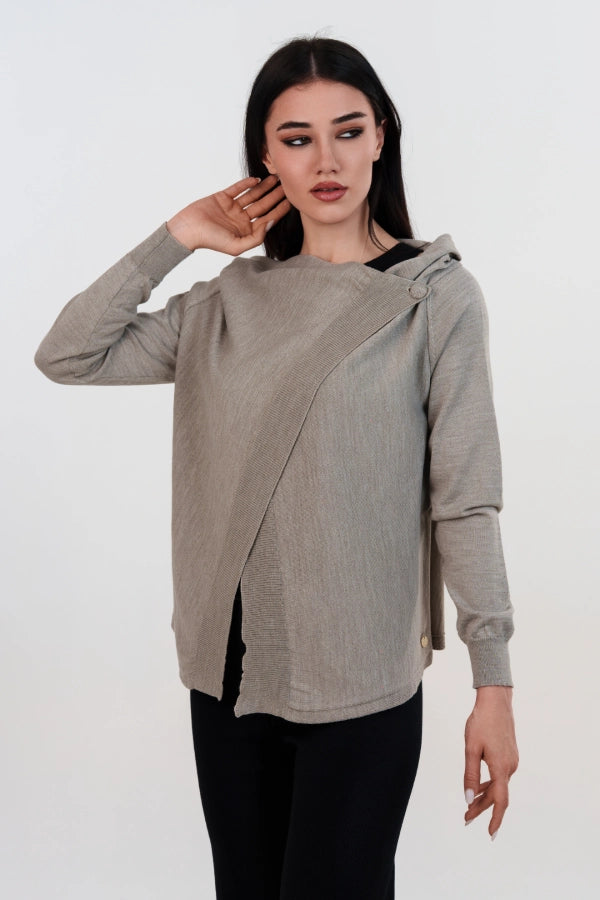 Kruislings gevoerde duster van geschoren merinowol