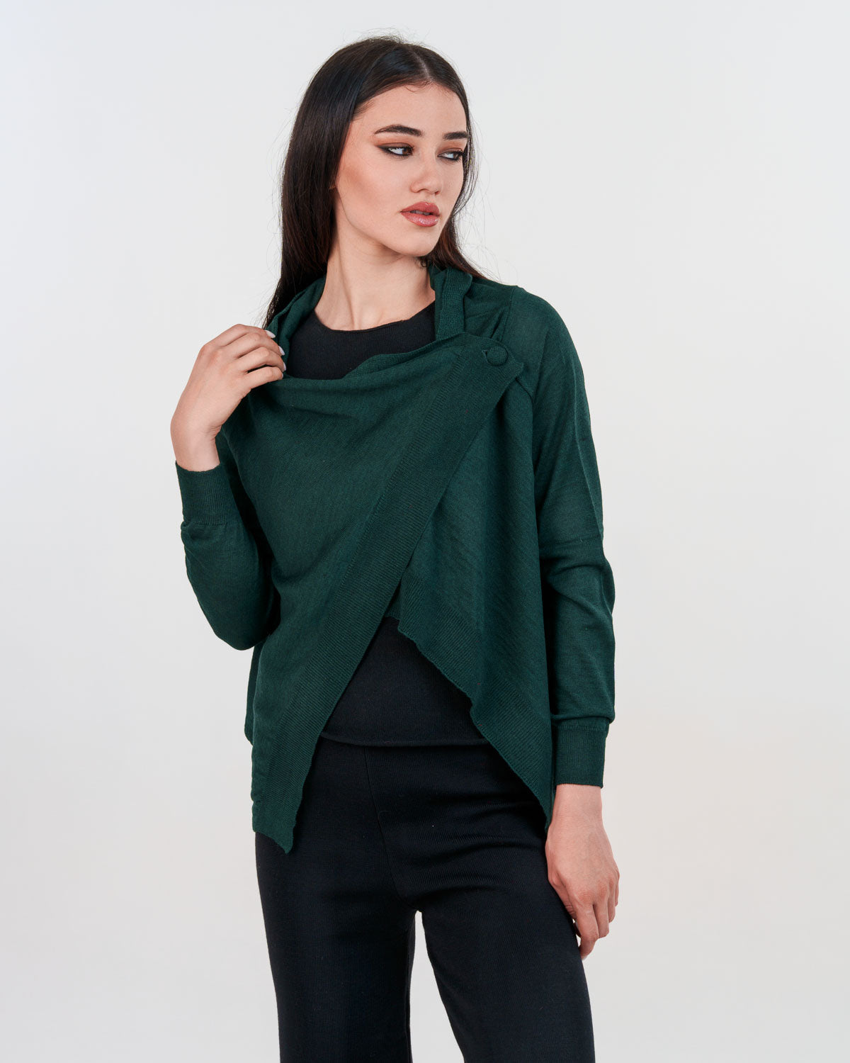 Kruislings gevoerde duster van geschoren merinowol