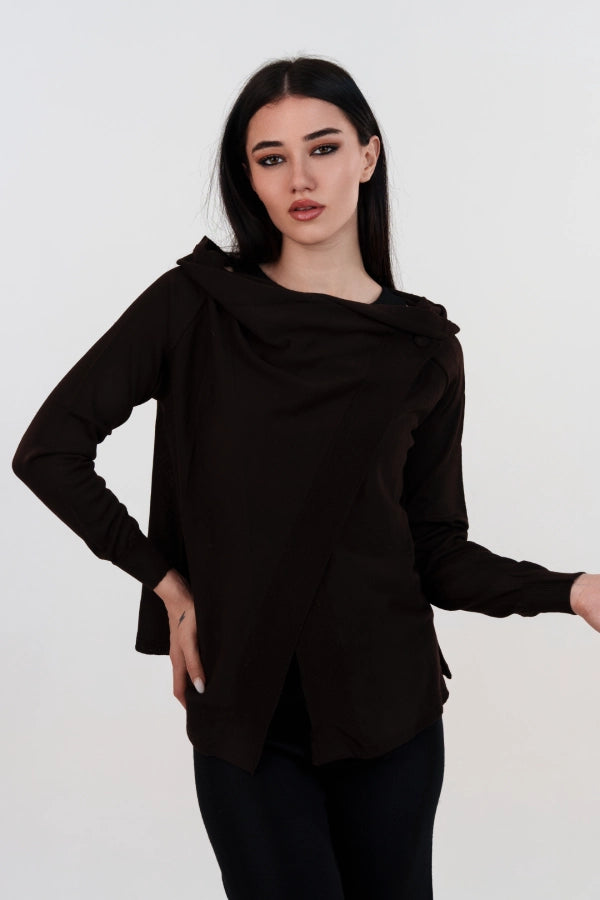 Kruislings gevoerde duster van geschoren merinowol