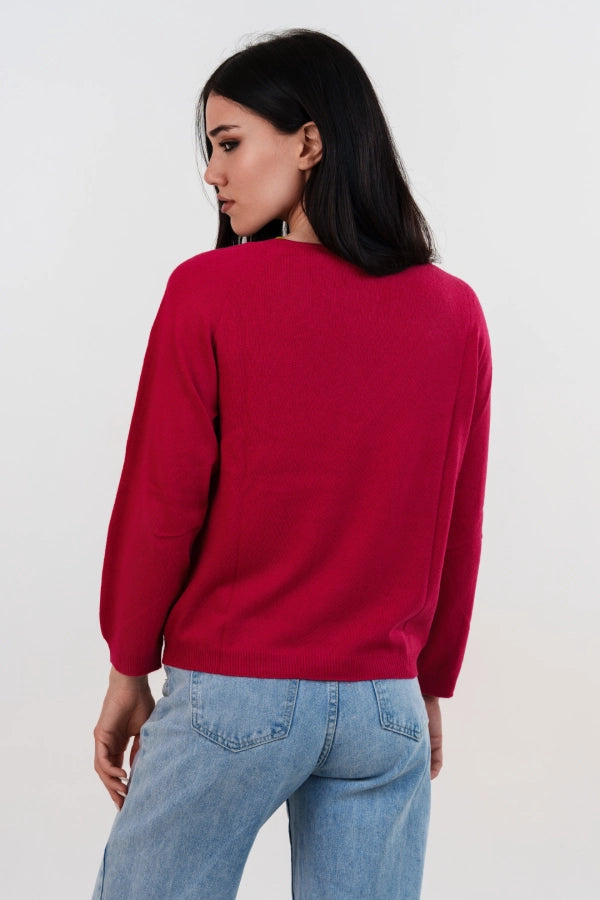 Twin set bicolore cashmere blend scollo a V e canotta a rasato