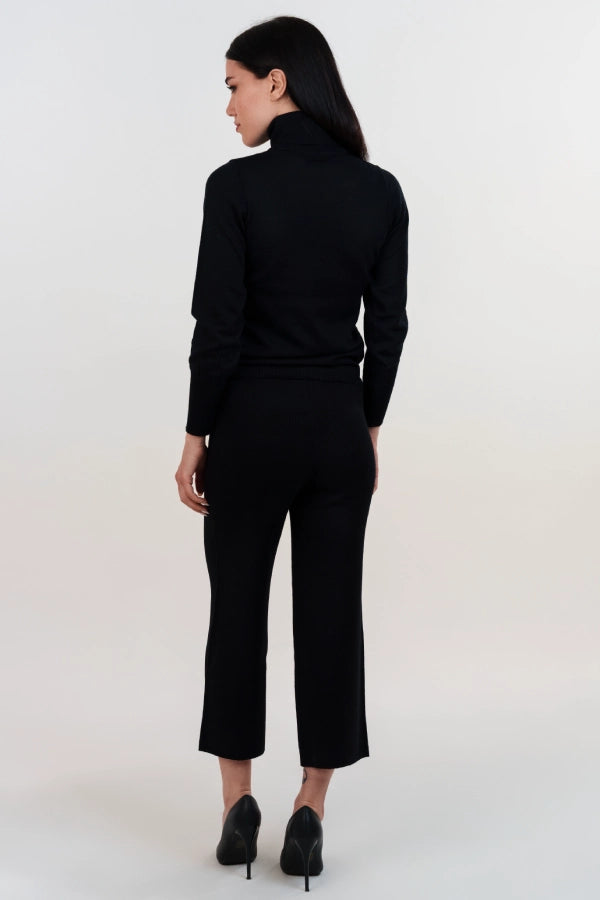 Pantaloni gaucho in lana merino punto stoffa