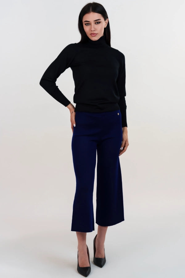 Pantaloni gaucho in lana merino punto stoffa