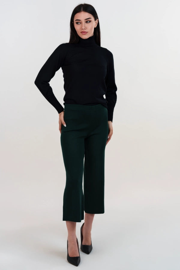 Pantaloni gaucho in lana merino punto stoffa