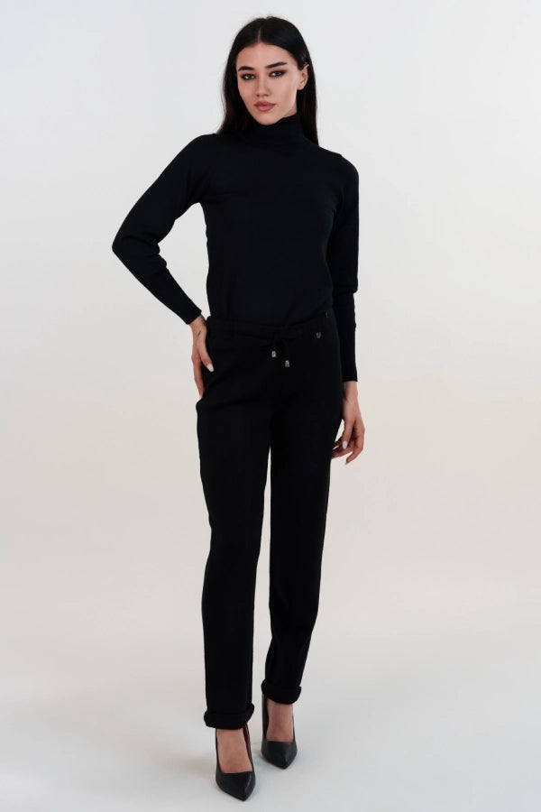 Pantalaccio in lana merino con risvolto