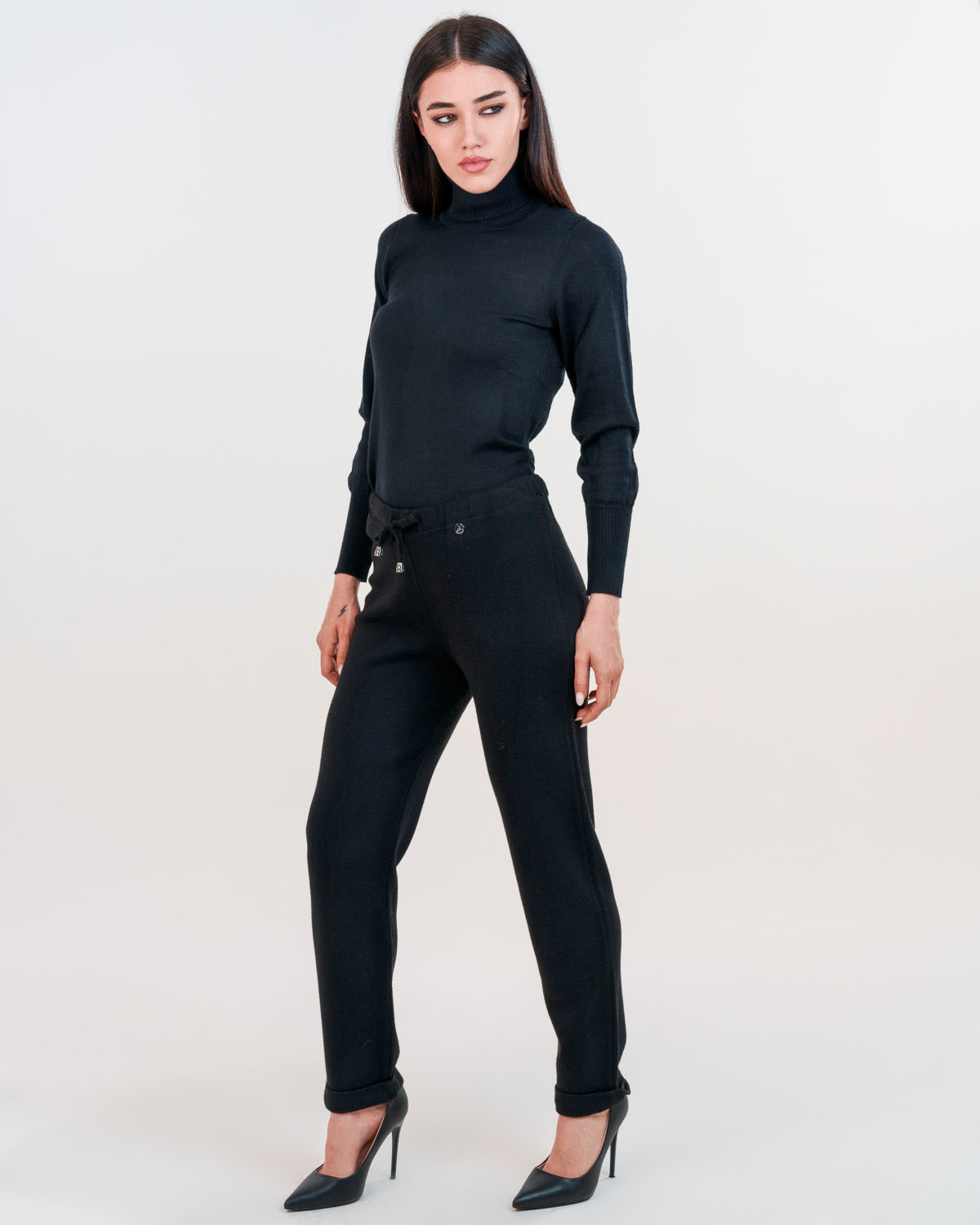 Pantalaccio in lana merino con risvolto