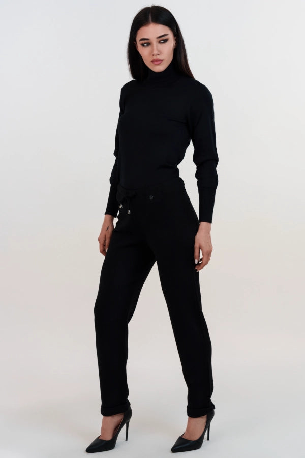 Pantalaccio in lana merino con risvolto
