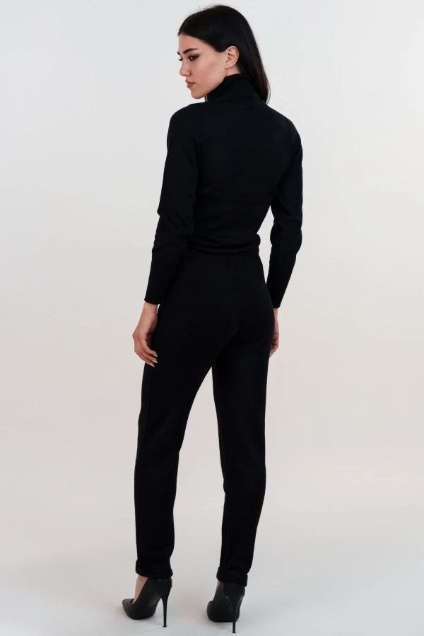 Pantalaccio in lana merino con risvolto