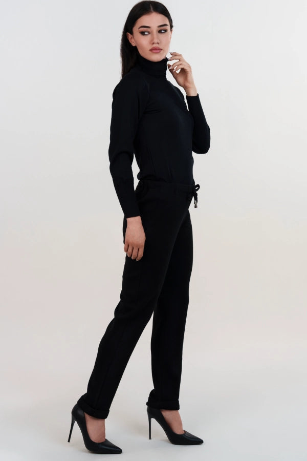 Pantalaccio in lana merino con risvolto