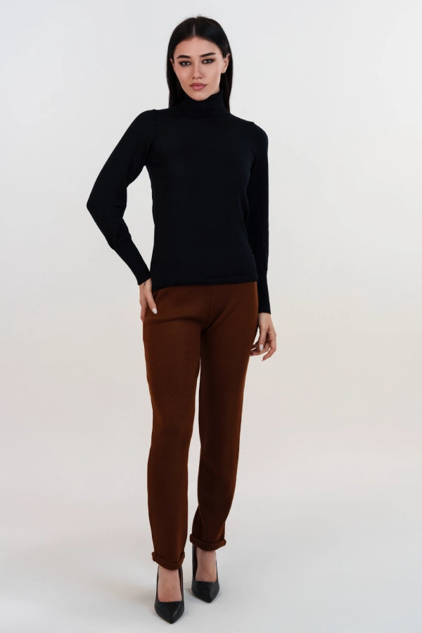 Pantalaccio in lana merino con risvolto