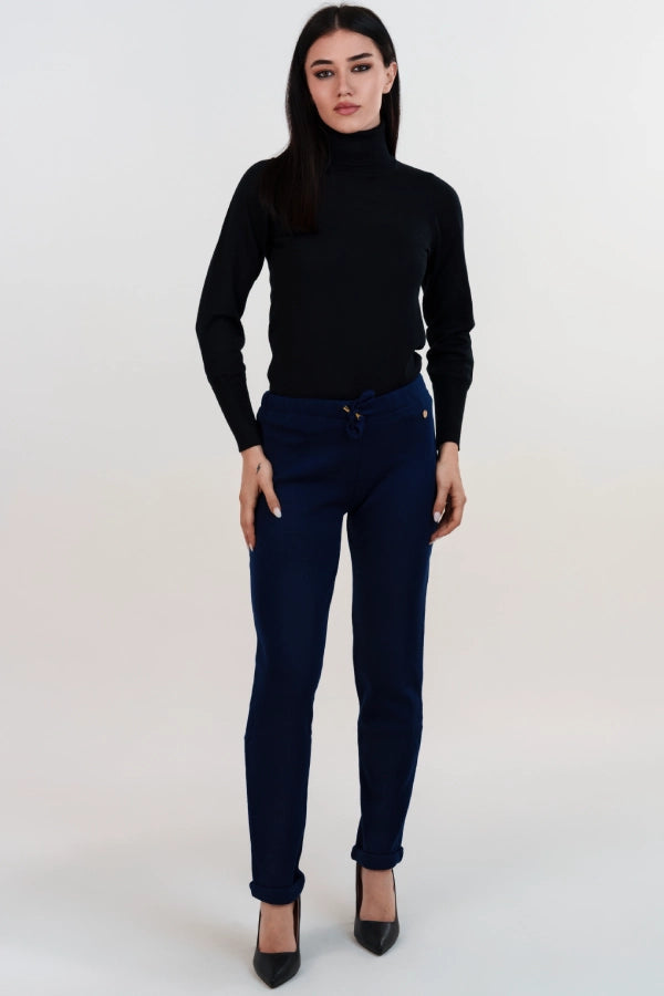 Pantalaccio in lana merino con risvolto