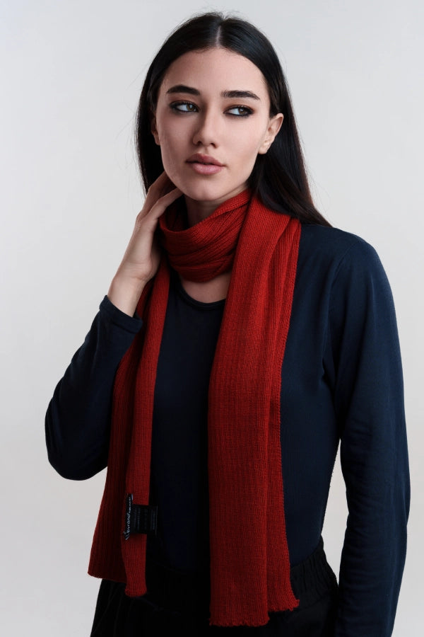 Sciarpa a coste unisex in lana merino
